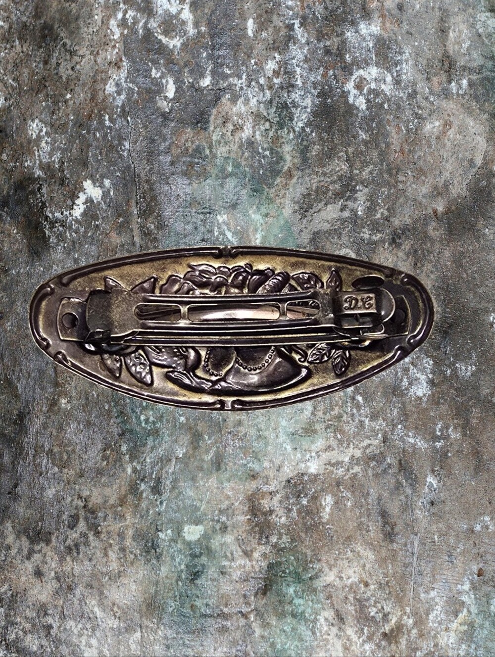 Vintage Antique Metal Barrette By D.C. - Picture 2 of 3